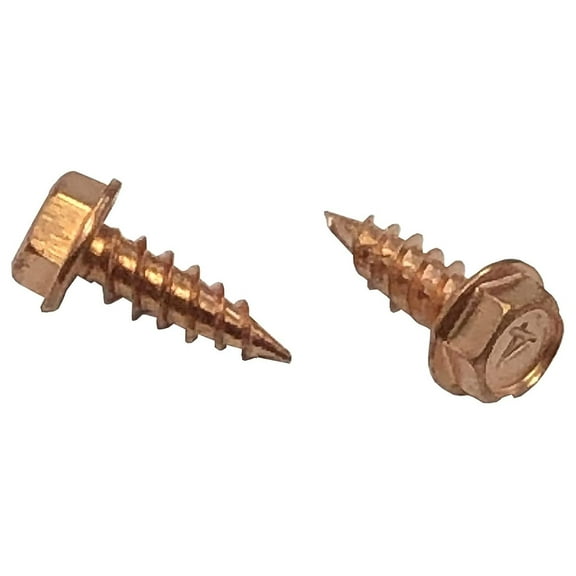 #8 1/2 inch (500 Count) Gutter Downspout Or Sheet Metal Screws (Multiple Quantities/Colors) - Easy Start Sharp Tip - Zip Screws/Fasteners (500, Copper Plated)