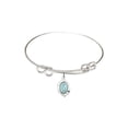 thumbnail image 1 of 8 1/2 inch Round Double Loop Bangle Bracelet w/ Miraculous Leaf in Sterling Silver, 1 of 3
