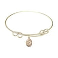thumbnail image 1 of 8 1/2 inch Round Double Loop Bangle Bracelet w/ Miraculous Medal in Gold-Filled, 1 of 3