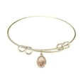 thumbnail image 1 of 8 1/2 inch Round Double Loop Bangle Bracelet w/ St. Aidan of Lindesfarne in Gold-Filled, 1 of 3