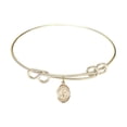 thumbnail image 1 of 8 1/2 inch Round Double Loop Bangle Bracelet w/ St. Benjamin in Gold-Filled, 1 of 3