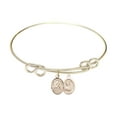 thumbnail image 1 of 8 1/2 inch Round Double Loop Bangle Bracelet w/ St. Christopher/Track & Field in Gold-Filled, 1 of 3