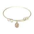 thumbnail image 1 of 8 1/2 inch Round Double Loop Bangle Bracelet w/ St. Damien of Molokai in Gold-Filled, 1 of 3