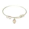 thumbnail image 1 of 8 1/2 inch Round Double Loop Bangle Bracelet w/ St. Isidore of Seville in Gold-Filled, 1 of 3