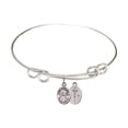thumbnail image 1 of 8 1/2 inch Round Double Loop Bangle Bracelet w/ St. John Paul II in Sterling Silver, 1 of 3