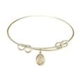 thumbnail image 1 of 8 1/2 inch Round Double Loop Bangle Bracelet w/ St. Olivia in Gold-Filled, 1 of 3