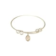 thumbnail image 1 of 8 1/2 inch Round Double Loop Bangle Bracelet w/ St. Pius X in Gold-Filled, 1 of 3