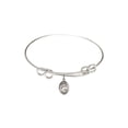 thumbnail image 1 of 8 1/2 inch Round Double Loop Bangle Bracelet w/ St. Pius X in Sterling Silver, 1 of 3