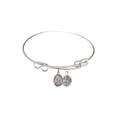 thumbnail image 1 of 8 1/2 inch Round Double Loop Bangle Bracelet w/ St. Sebastian/Football in Sterling Silver, 1 of 3