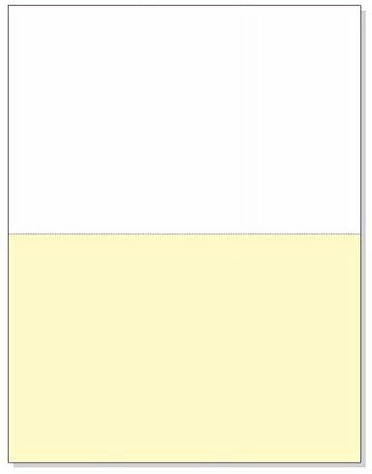 8-1/2 x 11" 2 Color Perforated Paper 2500 White/Yellow