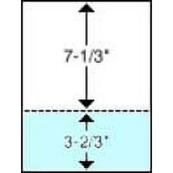 8 1/2 x 11 8 1/2 x 11 Laser Cut Sheet, Blank Perforated 20# Paper with Sky Blue Tinted 3 2/3" Return - 500 Sheets/Ream. (23-0254)