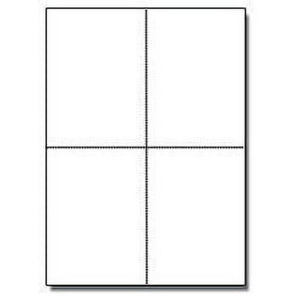 8-1/2 x 11 Blank Perforated Paper, 24# Paper Perforated in 4 pcs - Case of 2000 Sheets