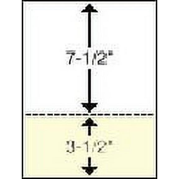 8 1/2 x 11 Blank Perforated Paper with Pastel Yellow tinted 3 1/2" return, 20#, Billing Paper, 500 sheets/ream (23-0267)