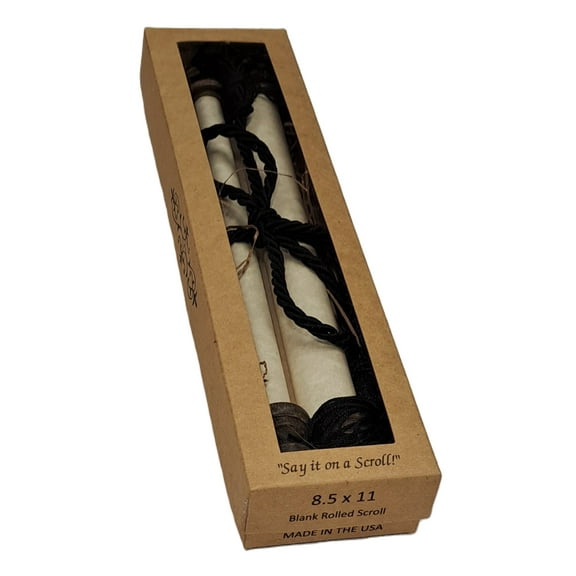 8 1/2 x 11 Blank Rolled Scroll - Color Parchment/Aged - Color Tassel/Black