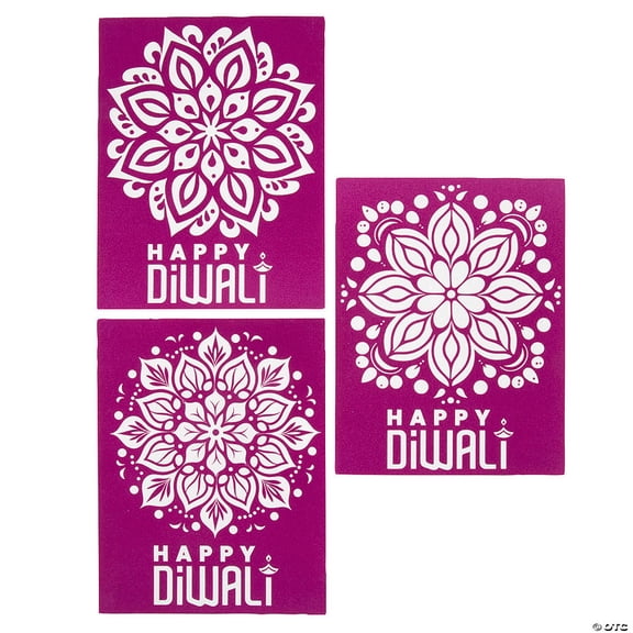8 1/2" x 11" Color Your Own Fuzzy Happy Diwali Cardstock Posters - 24 Pieces