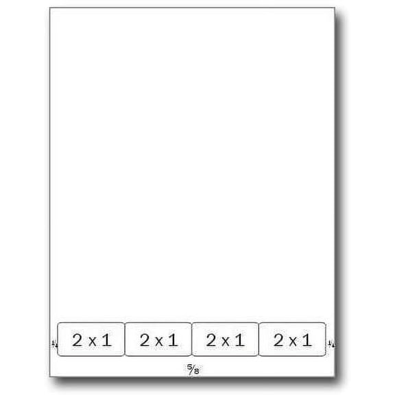8-1/2 x 11 Integrated Labels, 4 labels 2"x1" each