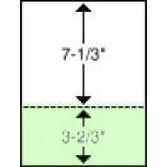 8-1/2" x 11" Laser Cut Sheet, Blank Perforated 20# Paper with Sea Green Tinted 3-2/3" Return, Billing Paper, 500 Sheets/Ream. (23-0250)