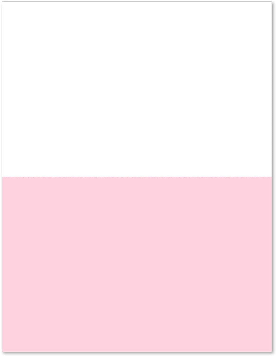 8-1/2 x 11" Letter Size 2 Color Perforated Paper 1000 White/Pink