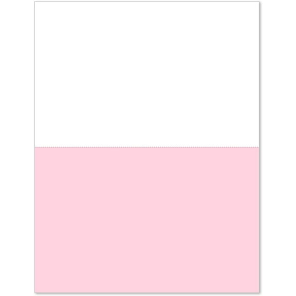 8-1/2 x 11" Letter Size 2 Color Perforated Paper 2500 White/Pink