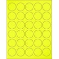 thumbnail image 1 of 8-1/2 x 11" Neon Color High Light Fluorescent Labels for Laser & Inkjet Printer Yellow Fluorescent, 1.5" Round - 30 Per Page  750 Labels, 1 of 6