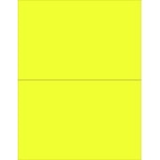 8-1/2 x 11" Neon Color High Light Fluorescent Labels for Laser & Inkjet Printer Yellow Fluorescent, 8-1/2" x 5-1/2" - 2 Per Page  200 Labels