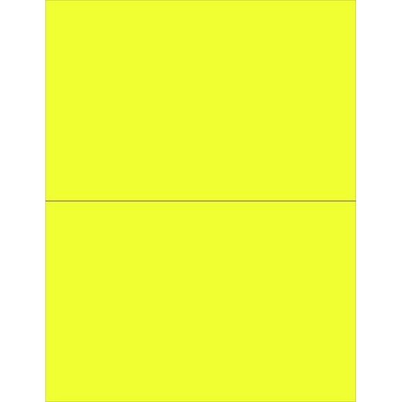 8-1/2 x 11" Neon Color High Light Fluorescent Labels for Laser & Inkjet Printer Yellow Fluorescent, 8-1/2" x 5-1/2" - 2 Per Page  200 Labels