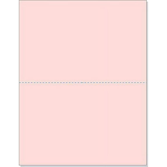8-1/2 x 11" Pink Perforated Paper, Perf 5-1/2" 1000