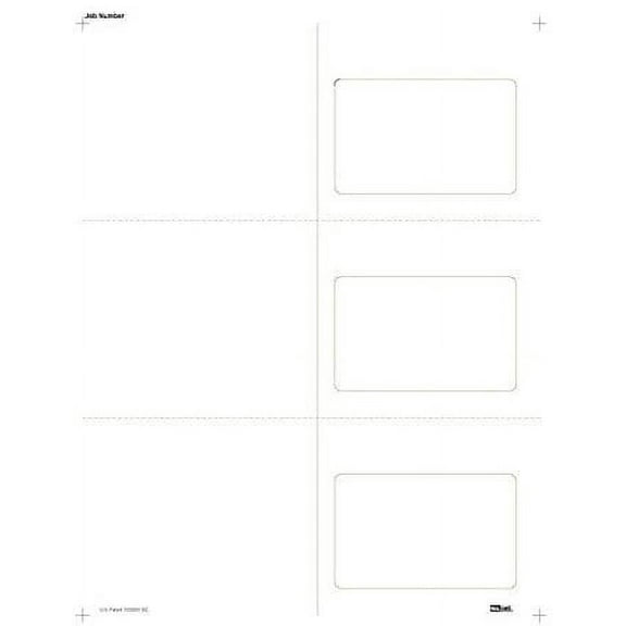8-1/2" x 11" RealCard cutsheet, 3-Up, Inkjet/Laser Simplex Printable, Blank Stock Pack of 250