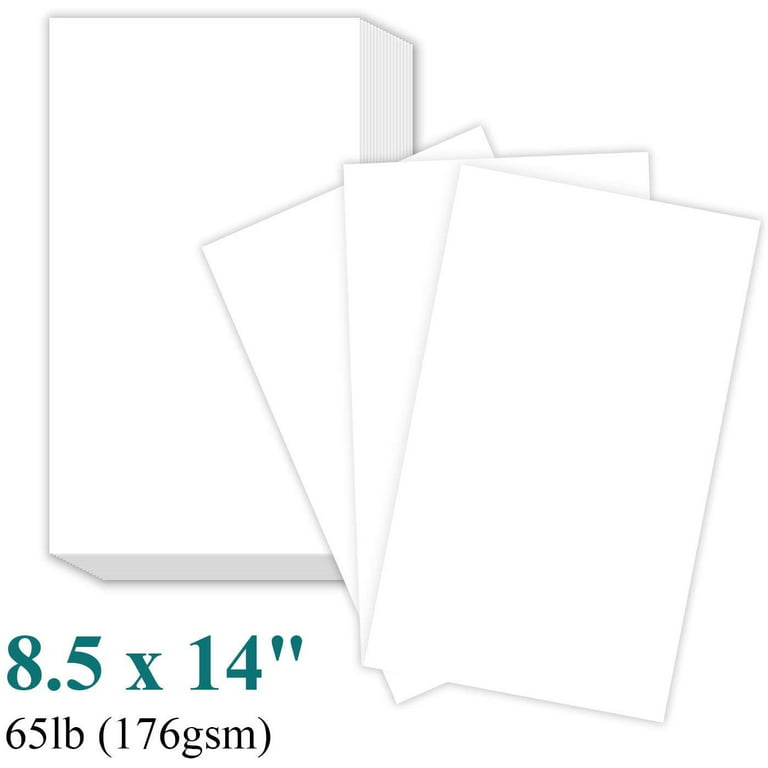8 1/2 x 14 Legal Size Card Stock Paper - Premium Smooth 65lb Cover  Cardstock - Perfect for Documents, Programs, Menus Printing | 100 Sheets  Per Pack