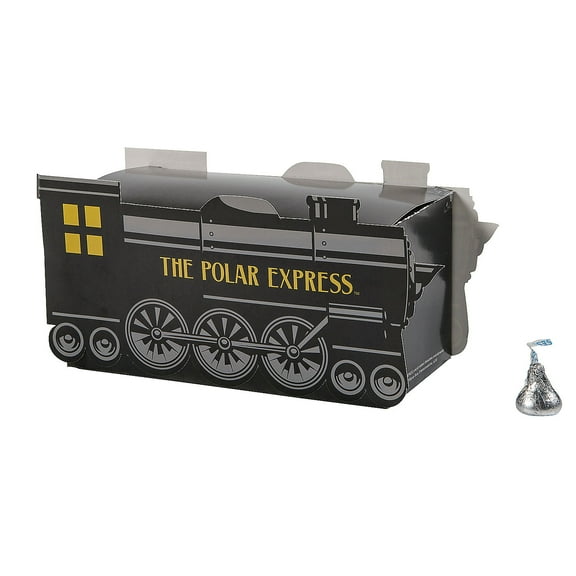 8 1/2" x 4" The Polar Express Train-Shaped Cardstock Favor Boxes - 12 Pieces