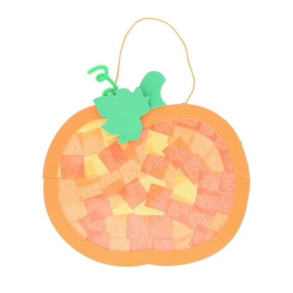 8 1/2" x 8" Pumpkin Tissue Paper Sign Craft Kit - Makes 12