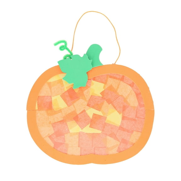 8 1/2" x 8" Pumpkin Tissue Paper Sign Craft Kit - Makes 12