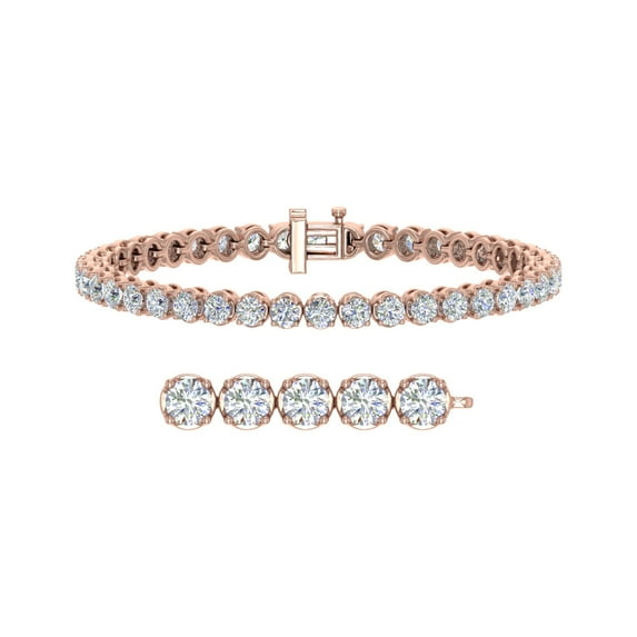 8 1/4 Carat Diamond Tennis Bracelet in 14K Rose Gold (7 Inch)