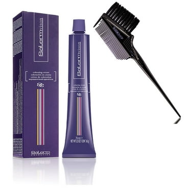 8.1 / 8,1 Light Ash Blond , Salerm Cosmetics VISION Salermvision Permanent Cream Hair Color Dye Haircolor Creme, Gray Coverage - Pack of 1 w/ Sleekshop 3-in-1 Brush-Comb