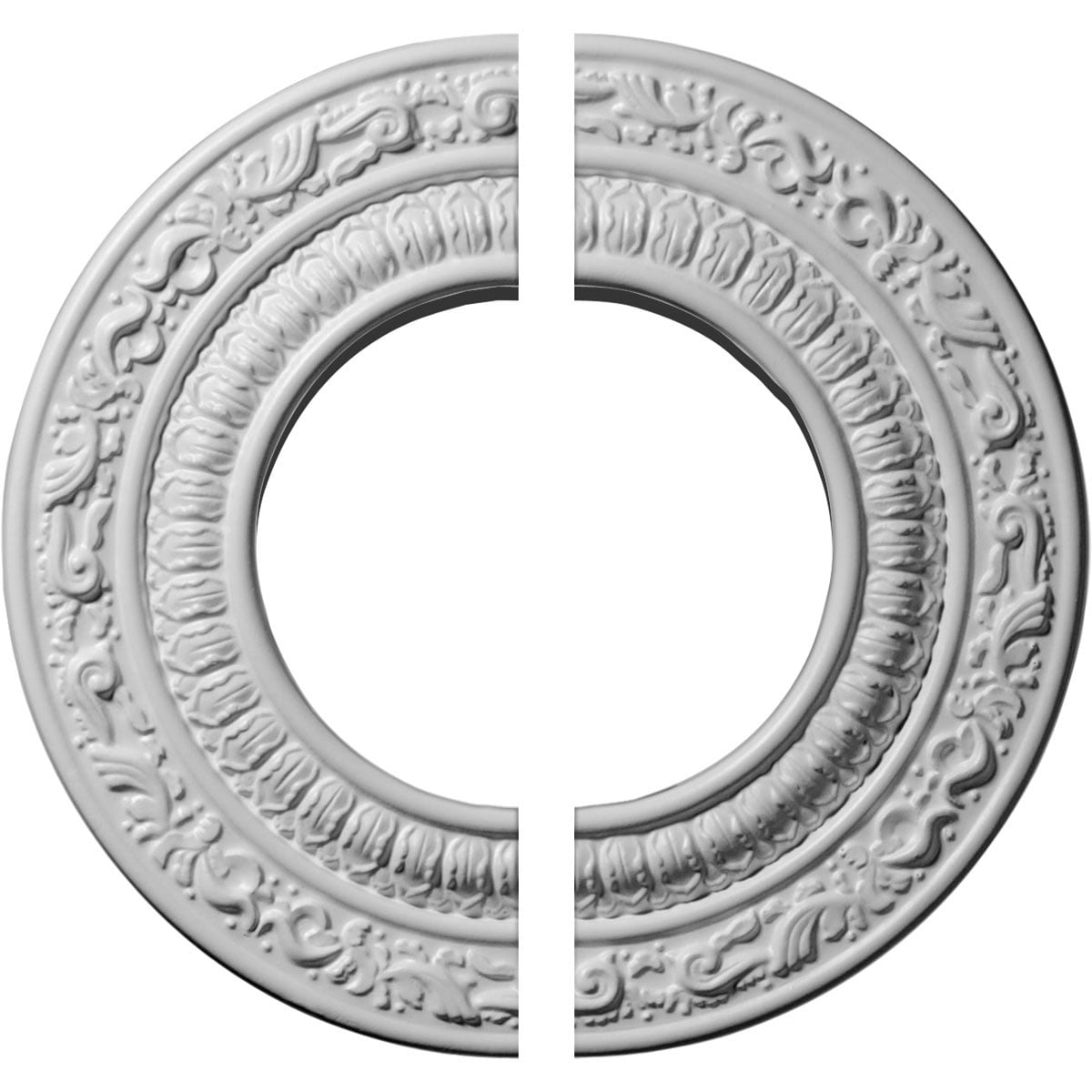 Andrea White Split Round Decorative Ceiling Medallion