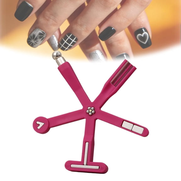 8 in 1 Cat Eye Magnet, Magnetic Nail Tool, Multifunctional Magnetic Nail Art Tool, Multiple Stunning Cat Eye Designs, Portable DIY, for Salon & Home Gel Manicure Designs for Women (Pink)