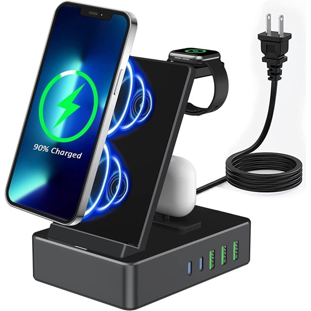 8 in 1 Charging Station for iPhone iWatch AirPods Pro, 100W Wireless