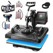 8 in 1 Heat Press Machine, 12 x 15 Combo Digital Multifunctional Sublimation Heat Transfer Machine, 360-degree Rotation Swing Away Shirt Printing Machine for Tshirt,Hat,Mug,Plate