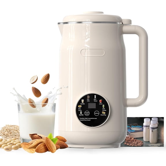 8 in 1 Nut Milk Maker Machine 50oz Automatic Soy Milk Maker with 10 Blades Blender for Plant Based Milk Oat Almond Juice Rice Paste &More with Delay Start Keep Warm Boil Water Self Cleaning