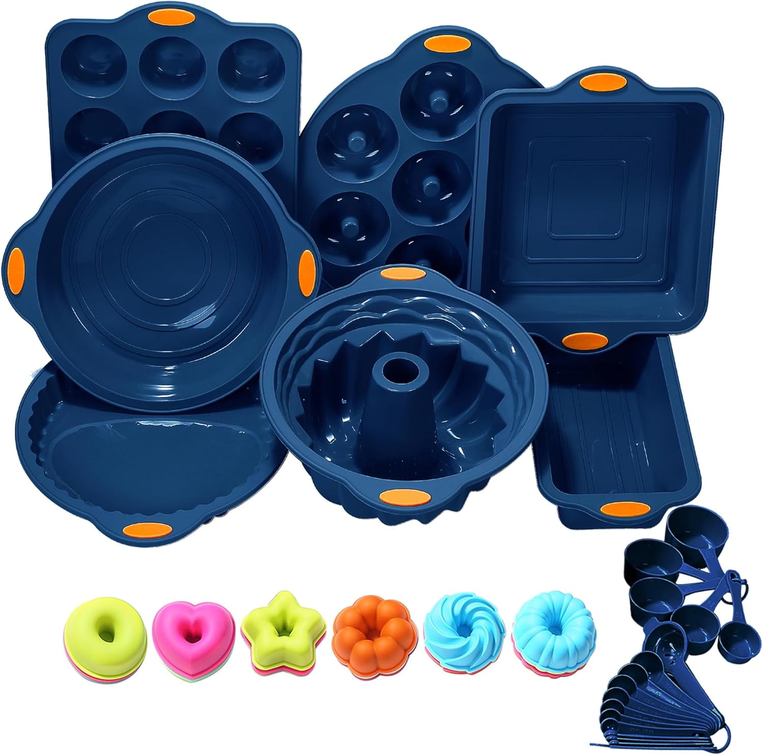 8 in 1 Silicone Baking Set - 6 Silicone Molds - 2 Silicone Baking Mat ...
