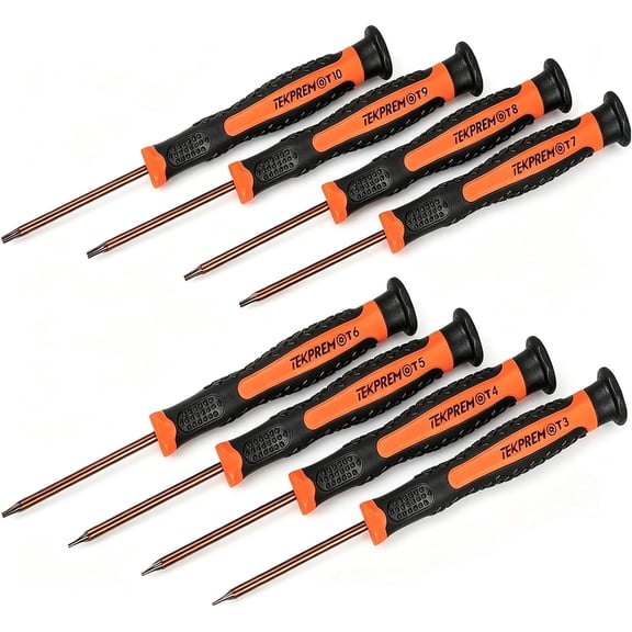8 in 1 Small Torx Screwdriver Set with T3 T4 T5 T6 T7 T8 T9 T10 Torx Security Bits,Complete Star Repair Kit for Apple,Macbook,Mac mini,Xbox one, Xbox360,PS3,PS4,PS5,Computer and Pocket Knives