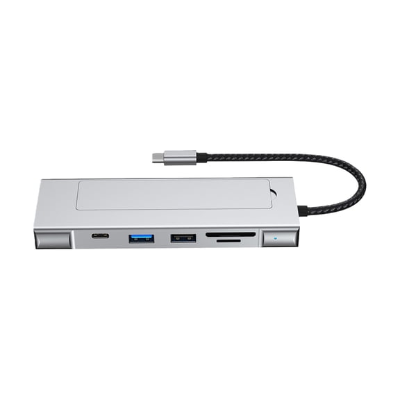 8 in 1 USB Hubs for M.2 SSD Expansion Supporting Fast Speed 10Gbps USB 3.2 Data Transfer Multiple Port Including USB A USB C HDTV Ethernet and Card Reader