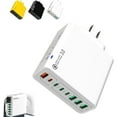 thumbnail image 1 of 8 in 1 Waterproof Ports USB Fast Charger，8 Ports Desktop Charging Station, Travel Phone Charger Plug Outlet, with 4 Type C and 4 USB Ports for Home Office Travel, 1 of 7