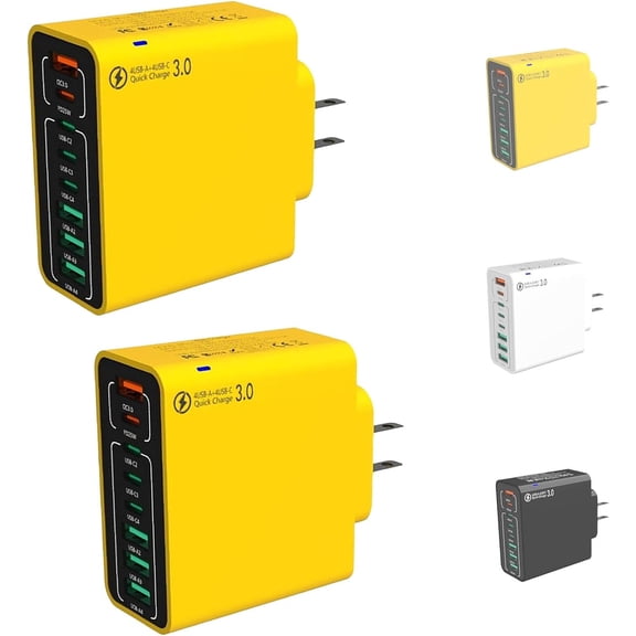 8 in 1 Waterproof Ports USB Fast Charger, 8 Ports Desktop Fast Charging Station, Portable Multi-Port Travel Phone Charger Plug Outlet for Multiple Devices