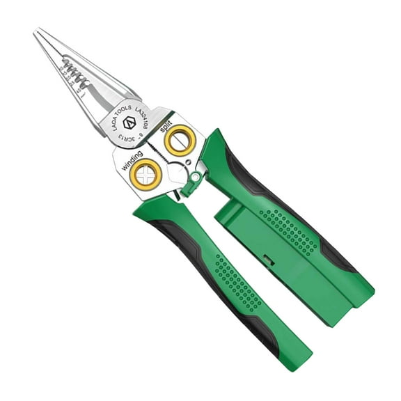 8 in 1 Wire Crimper Stripper with Voltage Tester, 2025 New Multifunctional Professional Wire Stripper Electrical Pliers for Wire Cutting Stripping Crimping Repair Tool (1 Pcs),Green