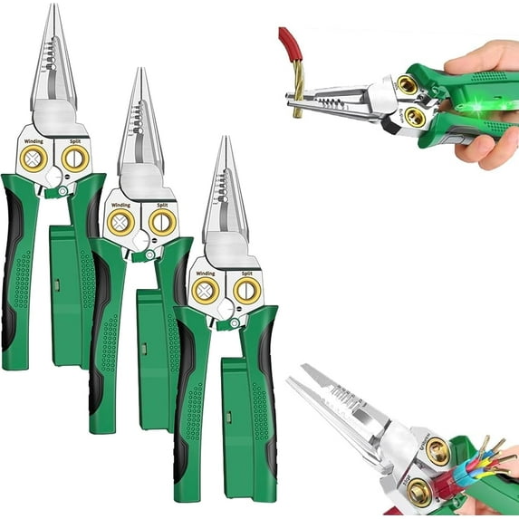 8 in 1 Wire Crimper Stripper with Voltage Tester, 2025 New Multifunctional Professional Wire Stripper Electrical Pliers for Wire Cutting Stripping Crimping Repair Tool (1 Pcs)