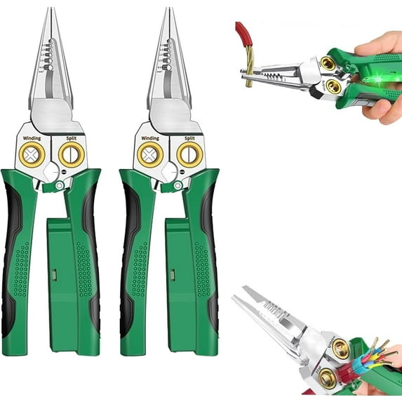 8 in 1 Wire Crimper Stripper with Voltage Tester, 2025 New Multifunctional Professional Wire Stripper Electrical Pliers for Wire Cutting Stripping Crimping Repair Tool (1 Pcs)
