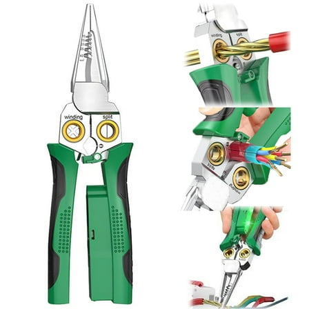 8 in 1 Wire Stripper,Multi Purpose Wire Stripping Tool, All In One Cutting and Crimping Pliers, Built In Voltage Tester, Non Slip Handle for Comfort, Durable Construction