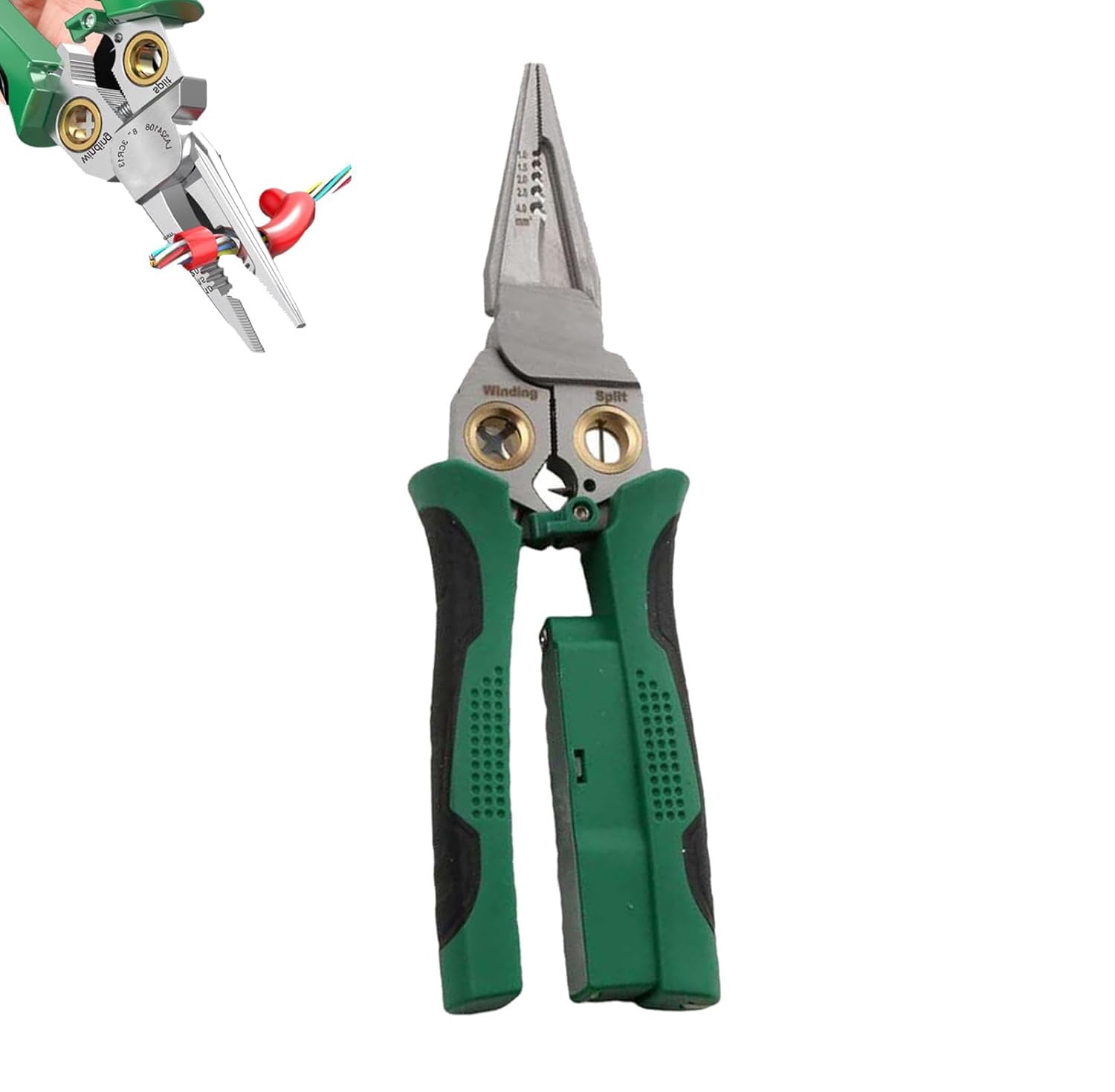 8 in 1 Wire Stripper, Pinzas De Electricidad, Electric Pliers, Pro Multicraft Wire Stripping Tool, Electric Wire Stripping Tool for Cutting and Pulling (Green)