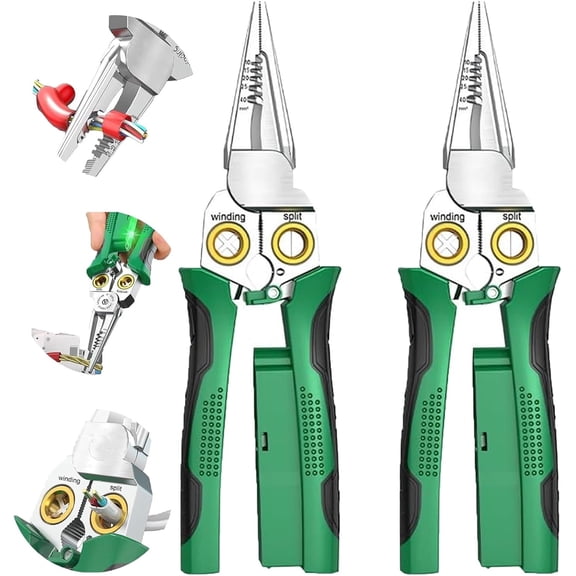 8 in 1 Wire Stripper Twister for Cutting and Pulling Wires, 8 in 1 Wire Stripper with Voltage Tester, For Cutting and Pulling Wires Cable Scissors,Voltage Tester Pliers for Electricians(1PC)